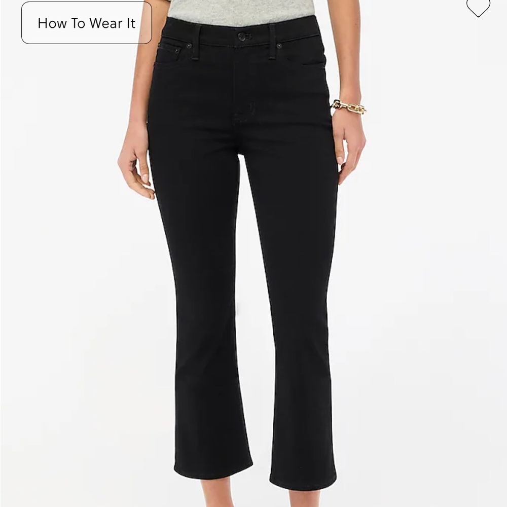 J.Crew | (31) Mid-wise Flare crop black jean in all-day stretch